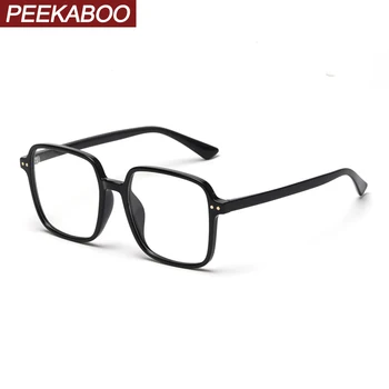 Peekaboo ochrona oczu kwadratowa ramka okulary do komputera mężczyźni TR90 niebieskie światło blokujące okulary optyczne kobiety ultralight