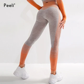 Peeli Wysoka Talia bezszwowe legginsy dla kobiet super elastyczne spodnie do jogi siłownia legginsy fitness spodnie sportowe rajstopy jogging kobieta