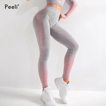 Peeli Wysoka Talia bezszwowe legginsy dla kobiet super elastyczne spodnie do jogi siłownia legginsy fitness spodnie sportowe rajstopy jogging kobieta