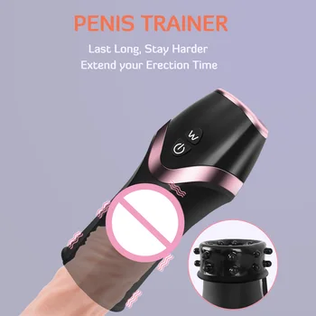 Penis Wibrator Sex Zabawki Dla Mężczyzn Głowica Trener Cipki Męska Masturbacja Filiżanka Opóźnienie Wytrysku Penis Stymulować Wibracyjny Masażer