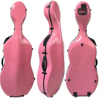 Pełnowymiarowa composite różowy kolor włókna węglowego wiolonczela 4/4 pokrowiec ,bezpłatna wysyłka