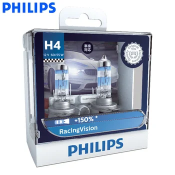 Philips H4 Racing Vision +150% 9003 12V More Bright Far Car Hi/lo Beam Halogen Lamp Rally Performance ECE 12342RV S2, para