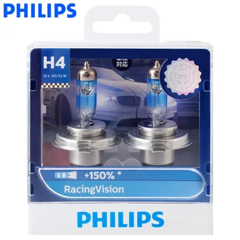 Philips H4 Racing Vision +150% 9003 12V More Bright Far Car Hi/lo Beam Halogen Lamp Rally Performance ECE 12342RV S2, para