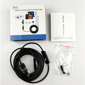 Pielęgnacyjne 3 w 1 endoskopu mini-kamera 8 mm obiektyw HD720p 3,5 m miękki twardy kabel wodoodporny Type-c Android PC USB inspekcja Endoscopio boroskopu