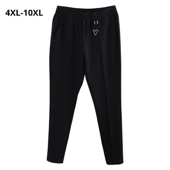 Plus rozmiar 10XL 8XL 6XL 4XL damskie długie spodnie Damskie elastyczne Wysoka Talia kolor czarny długie spodnie ołówek spodnie Mujeres