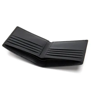 PNDME business simple black men ' s genuine leather short wallet soft first layer cowhide multi-card holder subtelny, minimalistyczny portfel