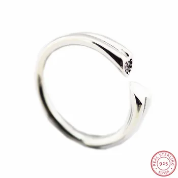Prezent na Walentynki 925 srebro próby z otwartym końcem dwa serca pierścienie dla kobiet wykwintne biżuteria utorować ustawienie musujące CZ FLR150