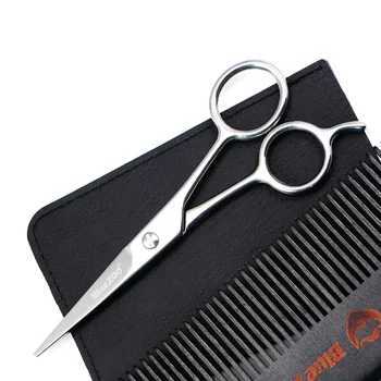 Profesjonalne nożyczki ze stali nierdzewnej do włosów na twarzy dla mężczyzn wąsy nożyczki do strzyżenia brody nożyczki do pielęgnacji i bezpieczeństwa użytkowania
