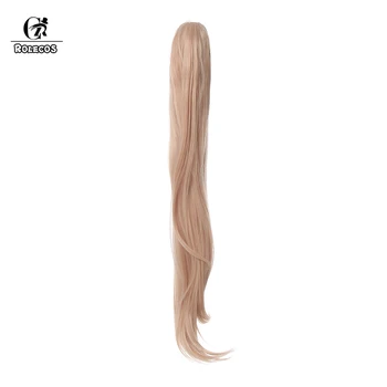 ROLECOS Game Danganronpa Cosplay Hair Junko Enoshima Women Cosplay Hair Pink Ponytail Buches odporne syntetyczne nakrycia głowy