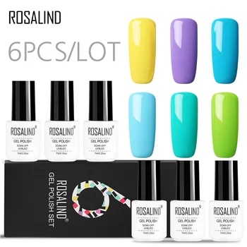 Rosalinda 6 szt./lot żel UV lakier do paznokci Zestaw Przedłużanie paznokci akryl projekt Wszystko do manicure Nail Art Top Primer Base