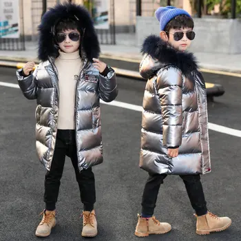 Rosyjska kurtka zimowa dziecięca kurtka dla chłopców odzież wymienny futro płaszcz z kapturem, wodoodporna młodzieżowa odzież wierzchnia 6 8 10 12 13 14 lat