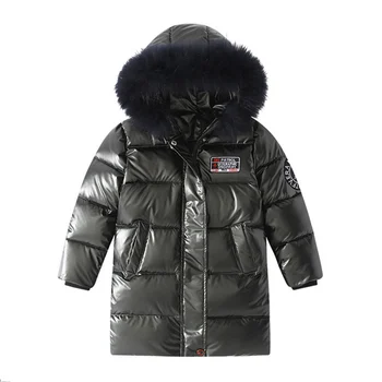 Rosyjska kurtka zimowa dziecięca kurtka dla chłopców odzież wymienny futro płaszcz z kapturem, wodoodporna młodzieżowa odzież wierzchnia 6 8 10 12 13 14 lat