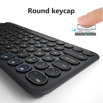 Round Keycap Silent Gaming Keyboard Bluetooth Wireless Keyboard For Macbook Pro iPhone iPad Tablet Ultra-slim Computer Keyboard