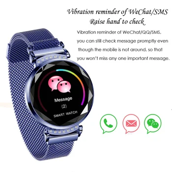 RsFow H2 2020 New Luxury Smart Fitness Bracelet Women Blood Pressure Heart Rate Monitoring Wristband Lady Watch Prezent Dla Przyjaciela
