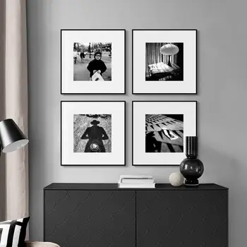 Rysunek print ściany sztuki dekoracji wnętrz plakat retro krajobraz wzór skandynawski, minimalistyczny czarno-białe płótno obrazy do sypialni