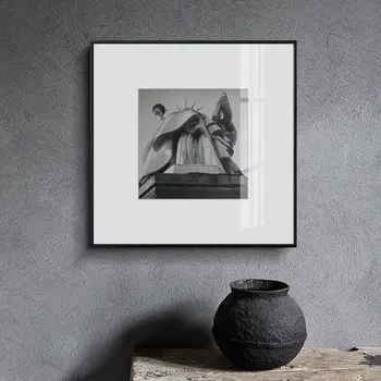 Rysunek print ściany sztuki dekoracji wnętrz plakat retro krajobraz wzór skandynawski, minimalistyczny czarno-białe płótno obrazy do sypialni