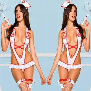 S-3XL Plus Size Sexy Llingerie Underwear Cosplay Nurse Maid Porno Hot Lingerie Koszulka seksowna bielizna nocna koszula kostiumy