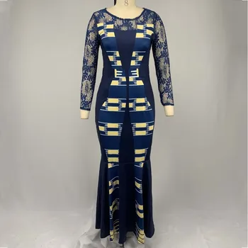 S-5XL rozmiar plus afrykańskie długie suknie dla kobiet 2020 Afrykańska odzież Afryki koronki дашики odzież Damska Ankara Afryki sukienka