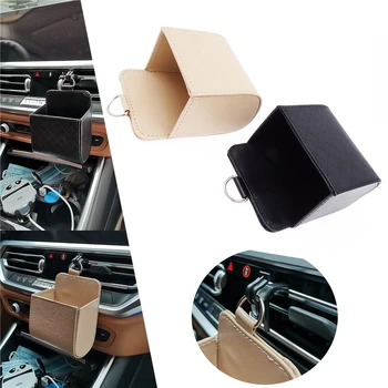 Samochodowy organizer Air Vent Outlet szuflada do przechowywania sztuczna skóra uchwyt telefonu komórkowego okulary bilet mapa pojemnik zadbane auto torba do przechowywania