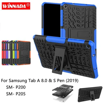 Samsung Tab A 8.0 S PEN 2019 p200 case SM - P200 P205 Tablet armor case TPU+PC противоударная podstawa pokrywa