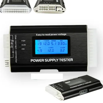 SD power supply tester for PC-power supply/ATX /BTX /ITX compliant LCD Display SATA HDD Tester 20/24 pin Professional