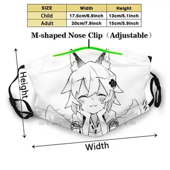 Senko - San Tail Shake Design V2 Design Anti Dust Filter Są Zmywalni Face Mask Kids Senko San Anime Light Novel Słodkie Kawaii