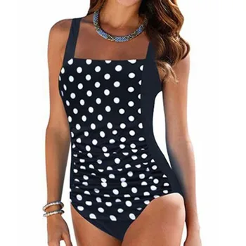 Sexy Dot One-Piece Large Swimsuits Closed Plus Size Swimsuits For Pool Beach Body Swimsuit Women Summer Female Swimsuit