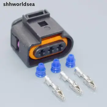Shhworldsea 3 Pin do VW wodoodporny kobiecy samochód auto wtyk samochodowy przewód elektryczny 3,5 mm złącze 1J0 973 723 1J0973723