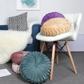 Skandynawski styl, okrągła, aksamitna poduszka Japoński styl domowy futon mat zagęszczony четырехсезонный sypialnia poduszka krzesło poduszka wystrój domu