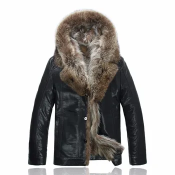 Skórzana kurtka męskie kurtki zimowe męskie płaszcz zgrubienie wełny kurtka wodoodporna, ciepła skóra futro baranka тренчкот 4XL 1280
