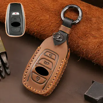 Skórzane etui na klucze do samochodu Subaru BRZ Forester Legacy Outback WRX WRX STI Impreza XV Crosstrek Smart Keyless Remote Cover Keys Bag