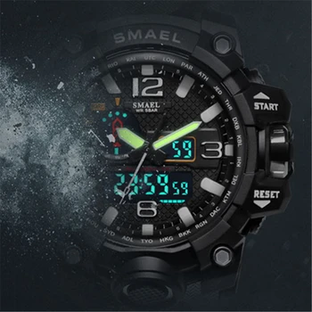 SMAEL Brand Camouflage Fashion Digital Watch Men Sport Analog Quartz-Watch Swim LED Electronic Zegarki Męskie Relogio Masculino