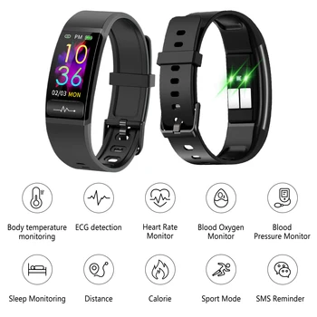 Smart Wristband fitness-bransoletka z monitorem ciśnienia krwi wodoodporny puls pilot zdalnego sterowania Smartwatch for IOS Android