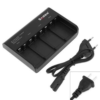 Soshine Black 4 Slots Smart Battery Charger ze wskaźnikiem led dla 9V Li-ion/Ni-MH/akumulatorów LiFePO4