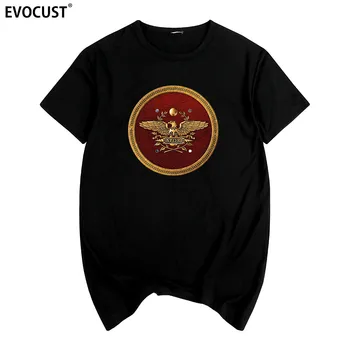 Spqr Imperium Rzymskie Gladiator Imperial Złoty Orzeł Letni Print Koszulka Bawełniana Męska Koszulka Nowa Damska Koszulka