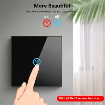 Standard UE 1 Way /2-Way Wifi Remote Control Type Wall Light Controller Smart Home Automation Touch Switch wodoodporny ogniotrwały