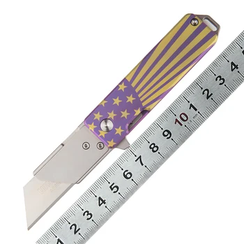 Stop tytanowy nóż składany basen narzędzia tnące przenośny mini składany nóż EDC kemping