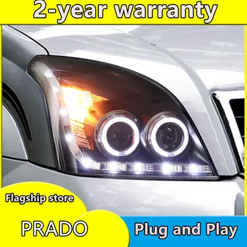 Stylizacja samochodu etui do Toyota Prado reflektory 2004-2009 reflektory led DRL Hid Head Lamp Angel Eye Bi Xenon Beam akcesoria