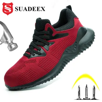 SUADEEX ochronna, buty mężczyźni stali skarpety Czapka do biegania oddychająca odkryty antypoślizgowe przebicie dowód budowlane buty obuwie robocze