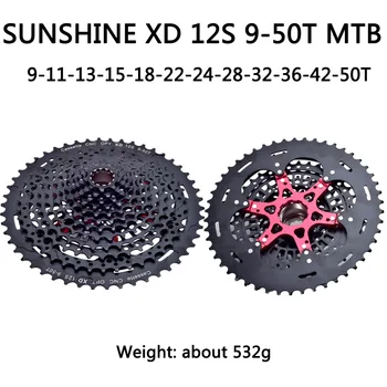 SUNSHINE MTB Bike Freewheel 32/36/40/42/46/50T rowerowa koło zamachowe Steel8S/9S/10S/11S/12S szybka kaseta Freewheel dla Shimano SRAM