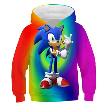 Super Sonic Mario 3d Boys Baby bluza dla nastolatków, ubrania dla Dzieci sweter z długim rękawem kreskówka bluza dres z kapturem
