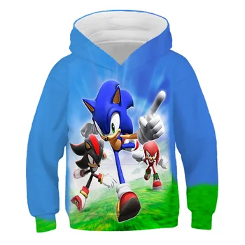 Super Sonic Mario 3d Boys Baby bluza dla nastolatków, ubrania dla Dzieci sweter z długim rękawem kreskówka bluza dres z kapturem