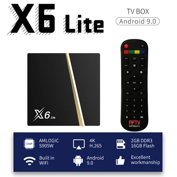 Supertv Mate TV Box X6 LITE S905W 4K HD Android9.0 Rom2G+16G Android Set Top Box z двухдиапазонным Wi-Fi 2.4 G&5G dobrej jakości TV Box