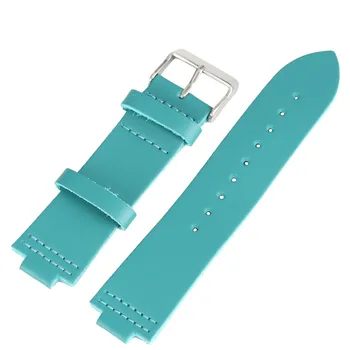 Szerokość wystawania 12 mm niebieski pasek ze skóry naturalnej wymiana drewnianego paska do zegarków szerokość paska 23 mm + 2 pary sprężystych prętów