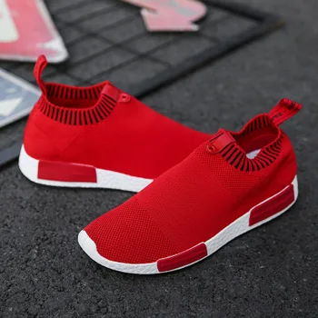 SZSGCN428 buty Męskie lekkie czerwone skarpety trampki białe oddychające слипоны obuwie dla dorosłych modne buty męskie красовки