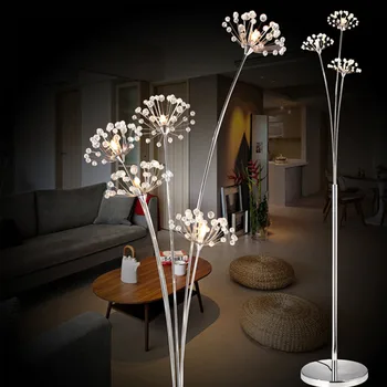 Sztuka współczesna mniszek LED lampy podłogowe sypialnia Kryształowy lampa suknia ślubna sklep lampa gabinet Декарация lampa podłogowa Darmowa wysyłka