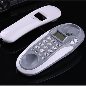 Telefon przewodowy Trimline ścienny telefon stacjonarny z identyfikatorem rozmówcy, Redail, Calling & Wychodzące Check, Data, Clock Display
