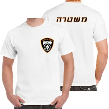 The Israel Police Logo Crime Fighting Counter Terrorism T shirt Men two sides cotton casual gift tee USA Size