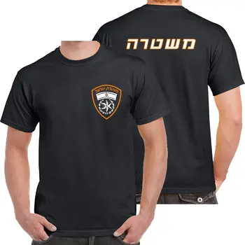 The Israel Police Logo Crime Fighting Counter Terrorism T shirt Men two sides cotton casual gift tee USA Size