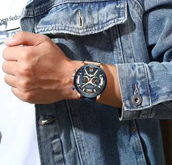 Top marki CURREN zegarek męski sportowy zegarek dorywczo markowe klasyczny zegarek kwarcowy wodoodporne niebieskie skórzane zegarek Relogio Masculino
